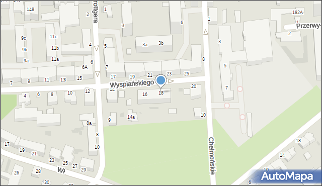 Koszalin, Wyspiańskiego Stanisława, 18, mapa Koszalina