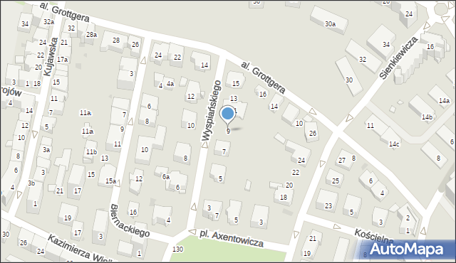 Kraków, Wyspiańskiego Stanisława, 9, mapa Krakowa