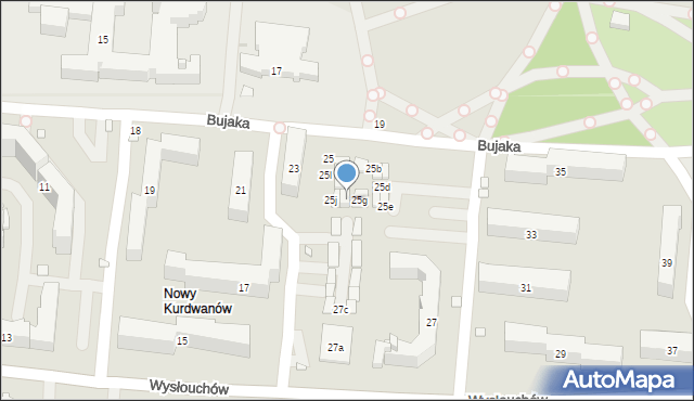 Kraków, Wysłouchów Marii i Bolesława, 25h, mapa Krakowa