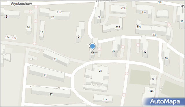 Kraków, Wysłouchów Marii i Bolesława, 26, mapa Krakowa