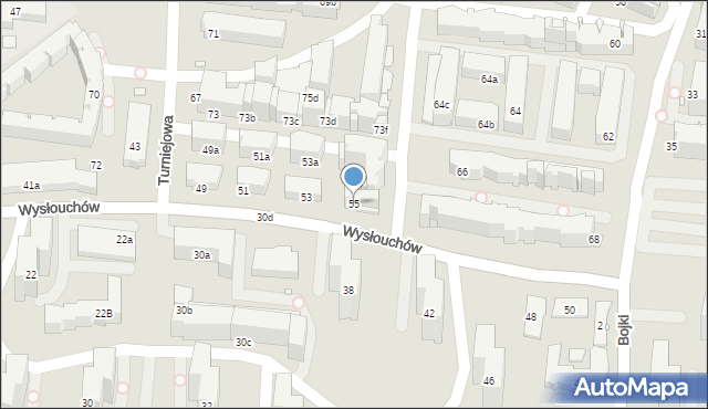Kraków, Wysłouchów Marii i Bolesława, 55, mapa Krakowa