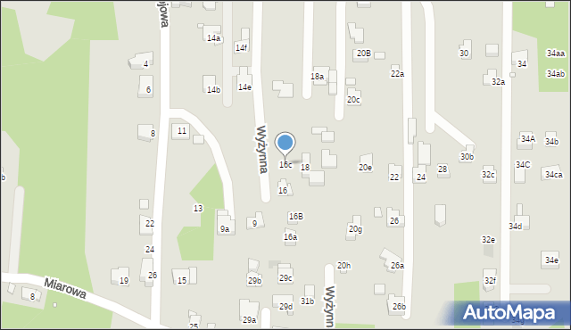 Kraków, Wyżynna, 16c, mapa Krakowa