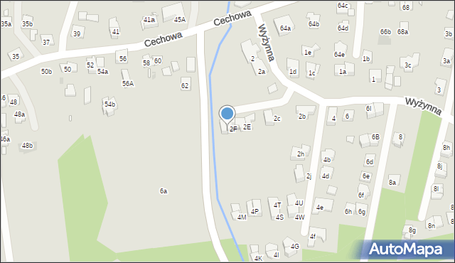 Kraków, Wyżynna, 2G, mapa Krakowa