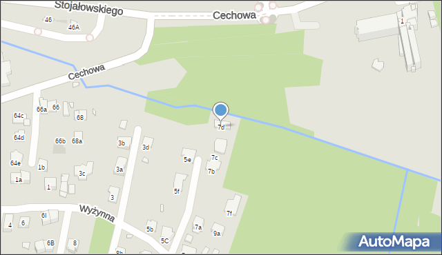 Kraków, Wyżynna, 7d, mapa Krakowa