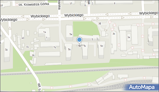 Kraków, Wybickiego Józefa, gen., 5e, mapa Krakowa