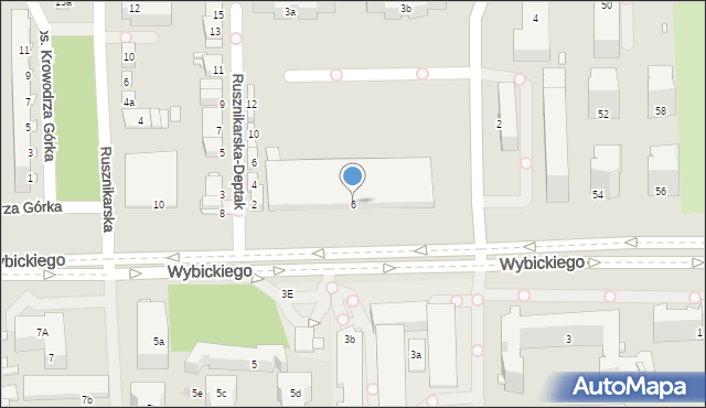 Kraków, Wybickiego Józefa, gen., 6, mapa Krakowa