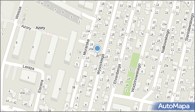 Kraków, Wysockiego Piotra, 18, mapa Krakowa