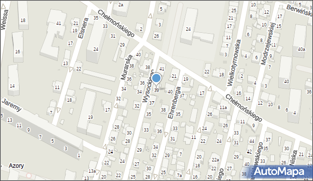 Kraków, Wysockiego Piotra, 39, mapa Krakowa