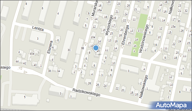 Kraków, Wysockiego Piotra, 8, mapa Krakowa