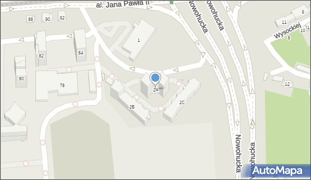 Kraków, Wysockiej Stanisławy, 2A, mapa Krakowa