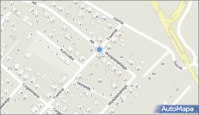 Krapkowice, Wyspiańskiego Stanisława, 31, mapa Krapkowice