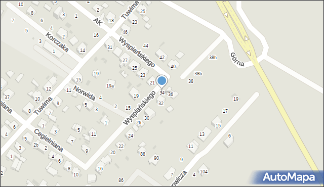 Krapkowice, Wyspiańskiego Stanisława, 34, mapa Krapkowice