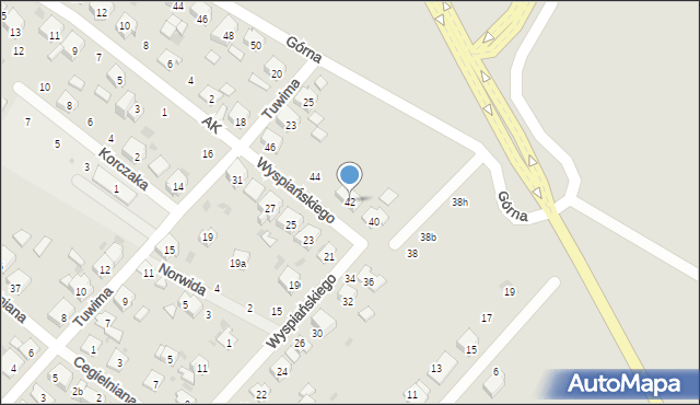 Krapkowice, Wyspiańskiego Stanisława, 42, mapa Krapkowice