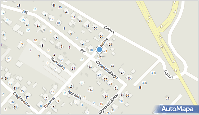 Krapkowice, Wyspiańskiego Stanisława, 46, mapa Krapkowice