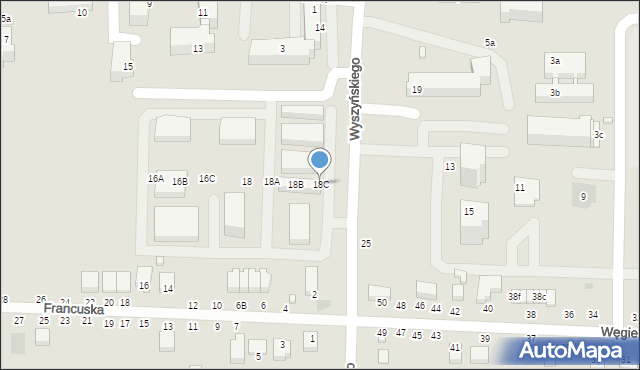 Kraśnik, Wyszyńskiego Stefana, ks. kard., 18C, mapa Kraśnik