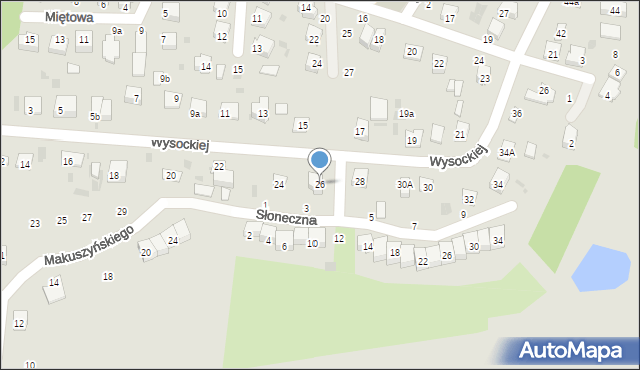 Krasnystaw, Wysockiej, 26, mapa Krasnystaw