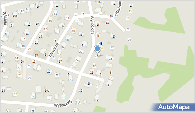 Krasnystaw, Wysockiej, 44a, mapa Krasnystaw