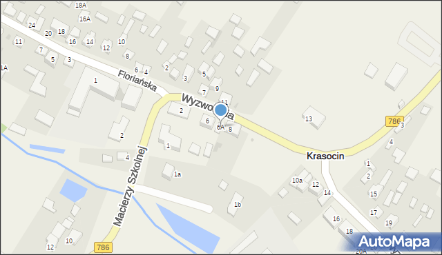 Krasocin, Wyzwolenia, 6A, mapa Krasocin