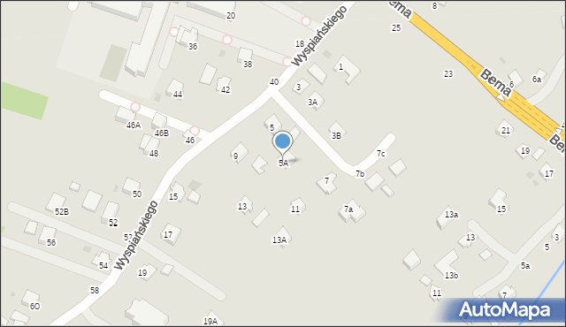 Krosno, Wyspiańskiego Stanisława, 5A, mapa Krosna