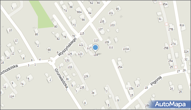 Krosno, Wyszyńskiego Stefana, ks. kard., 119, mapa Krosna