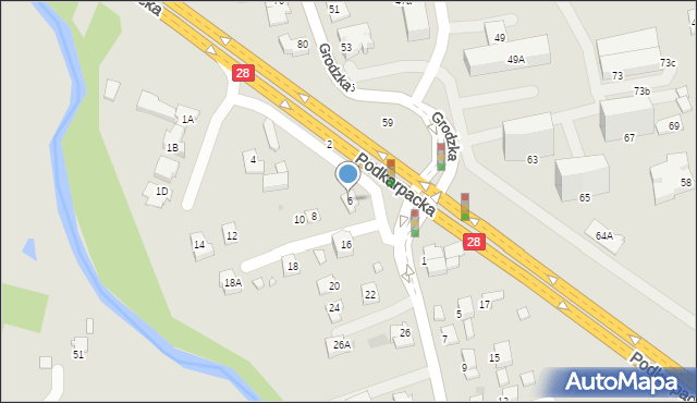 Krosno, Wyszyńskiego Stefana, ks. kard., 6, mapa Krosna