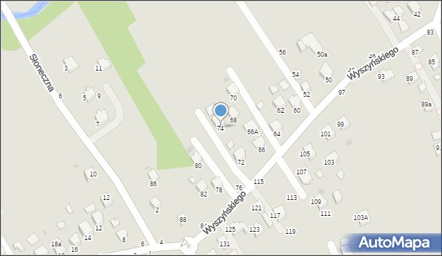 Krosno, Wyszyńskiego Stefana, ks. kard., 74, mapa Krosna