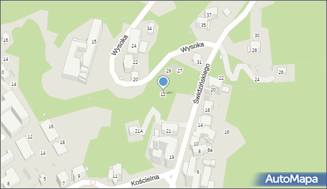 Krynica-Zdrój, Wysoka, 12, mapa Krynica-Zdrój