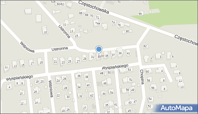 Krzepice, Wyspiańskiego Stanisława, 33, mapa Krzepice