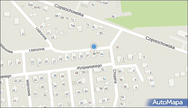 Krzepice, Wyspiańskiego Stanisława, 39, mapa Krzepice