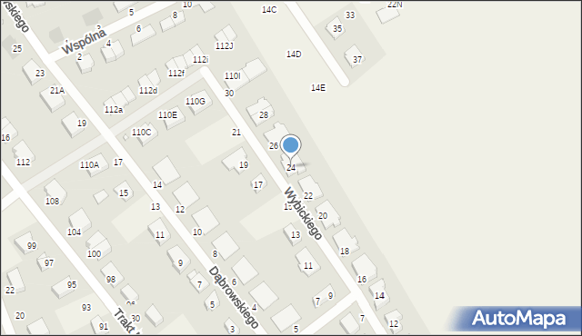 Krzyszkowo, Wybickiego Józefa, gen., 24, mapa Krzyszkowo