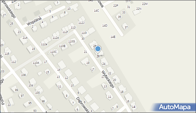 Krzyszkowo, Wybickiego Józefa, gen., 26, mapa Krzyszkowo