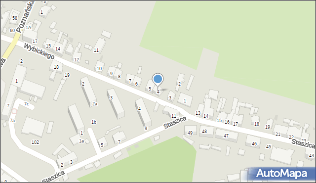 Krzyż Wielkopolski, Wybickiego Józefa, gen., 4, mapa Krzyż Wielkopolski