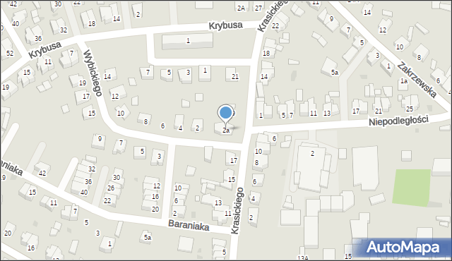 Książ Wielkopolski, Wybickiego Józefa, gen., 2a, mapa Książ Wielkopolski