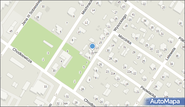Kutno, Wysockiego, 11, mapa Kutno