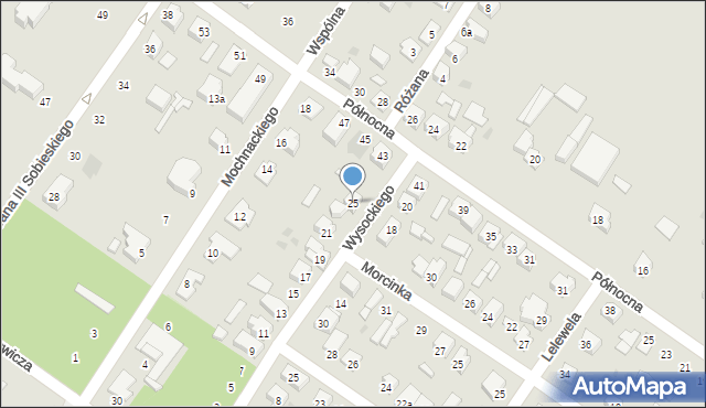 Kutno, Wysockiego, 25, mapa Kutno