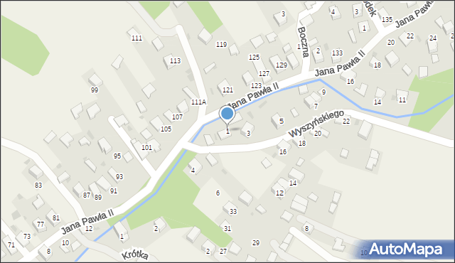 Kwaczała, Wyszyńskiego Stefana, ks. prym. kard., 1, mapa Kwaczała
