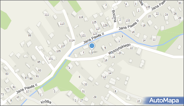 Kwaczała, Wyszyńskiego Stefana, ks. prym. kard., 3, mapa Kwaczała