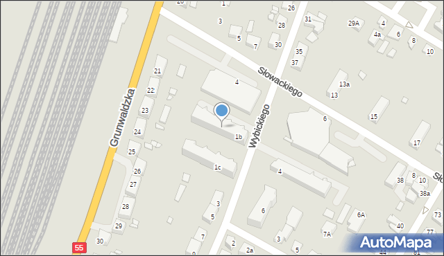 Kwidzyn, Wybickiego Józefa, gen., 1b, mapa Kwidzyn