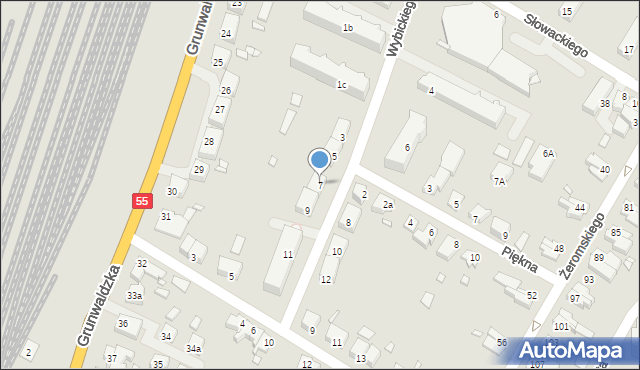 Kwidzyn, Wybickiego Józefa, gen., 7, mapa Kwidzyn