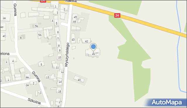 Kwilcz, Wyszyńskiego Stefana, ks. kard., 41, mapa Kwilcz