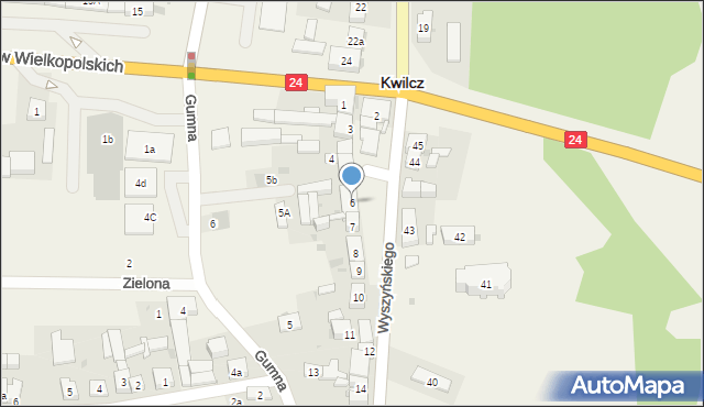 Kwilcz, Wyszyńskiego Stefana, ks. kard., 6, mapa Kwilcz