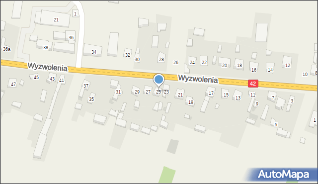 Ładzice, Wyzwolenia, 25, mapa Ładzice