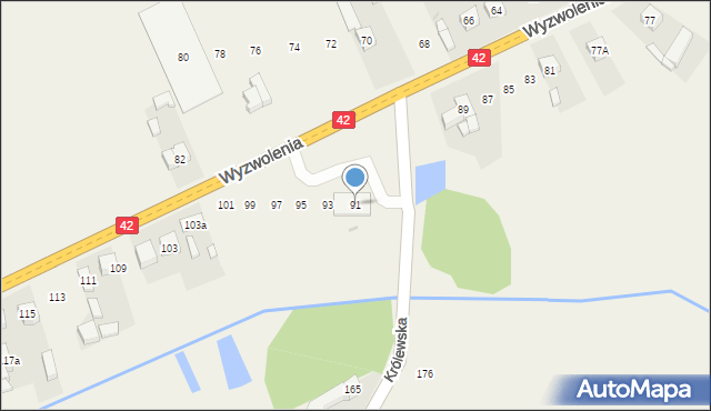 Ładzice, Wyzwolenia, 91, mapa Ładzice