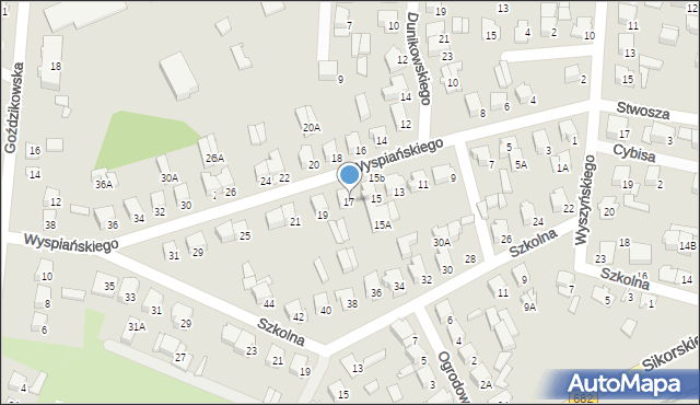 Łapy, Wyspiańskiego Stanisława, 17, mapa Łapy