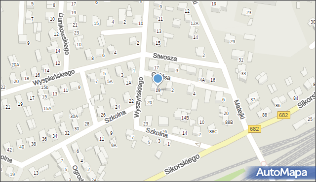 Łapy, Wyszyńskiego Stefana, ks. kard., 19, mapa Łapy