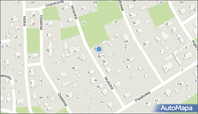 Łask, Wysoka, 7a, mapa Łask