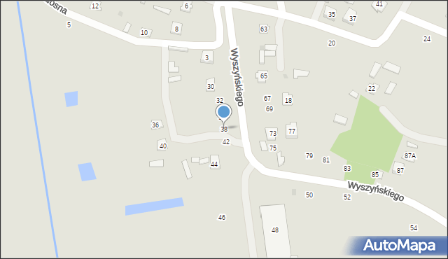 Łaszczów, Wyszyńskiego Stefana, ks. kard., 38, mapa Łaszczów