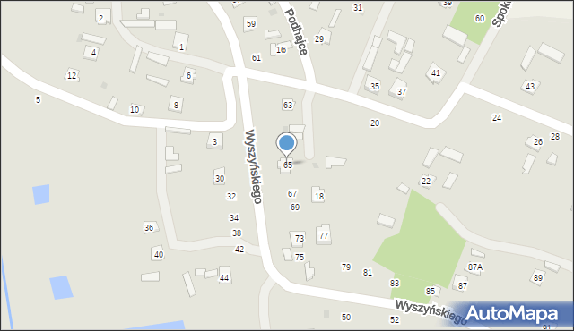 Łaszczów, Wyszyńskiego Stefana, ks. kard., 65, mapa Łaszczów