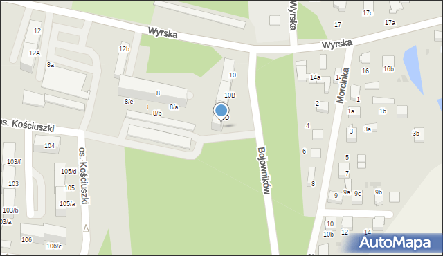 Łaziska Górne, Wyrska, 10E, mapa Łaziska Górne