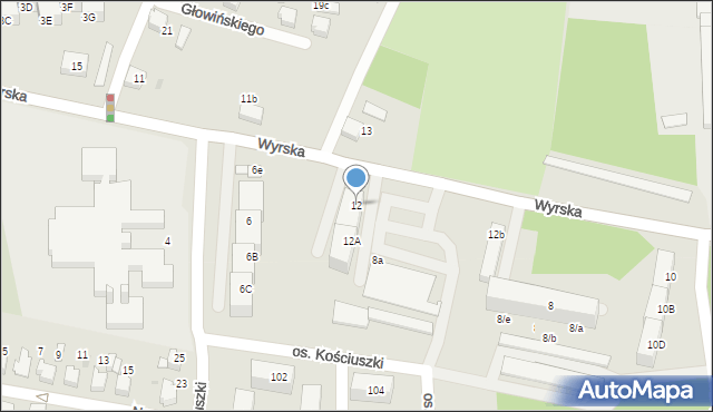 Łaziska Górne, Wyrska, 12, mapa Łaziska Górne